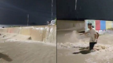 Update Sungai Banjir Kanal Timur (BKT) Semarang yang Meluap sejak Tadi Malam