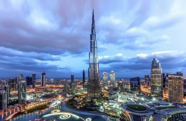 Kecam Teroris Moskow, Burj Khalifa Dubai Tampilkan Warna Bendera Rusia