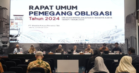 Rapat Umum Pemegang Obligasi (RUPO) PT Waskita Karya (Persero) Tbk. yang digelar pada 21-22 Februari 2024 menyetujui skema restrukturisasi atas penyelesaian pokok dan bunga obligasi nonpenjaminan.