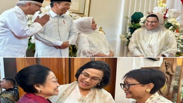 Momen Sri Mulyani Bercengkrama dengan Jokowi, Megawati dan Prabowo