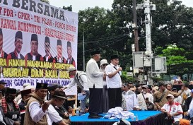 Fachrul Razi Pimpin Orasi Unjuk Rasa di Patung Kuda, Tuntut MK Jalankan Amanah