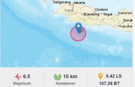 Gempa Garut M 6,5 Terasa hingga Jakarta, Tidak Berpotensi Tsunami