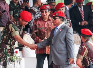 Prabowo Subianto Menghadiri Apel Peringatan HUT ke-72 Kopassus