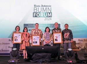 Diskusi Laju Inovasi Keuangan Digital Menjembatani Pemberdayaan UMKM di Bisnis Indonesia BUMN Forum 2024