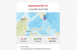 Gempa 5,0 SR Guncang Sulawesi Utara, Tidak Berpotensi Tsunami