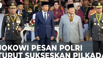 Usai Operasi, Prabowo Dampingi Jokowi Hadiri HUT ke-78 Bhayangkara