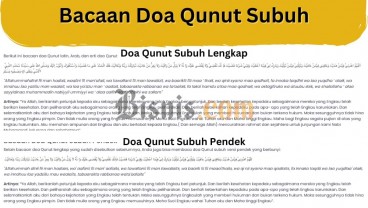 3 Pengganti Doa Qunut Sholat Subuh Pendek Mudah Dihafal