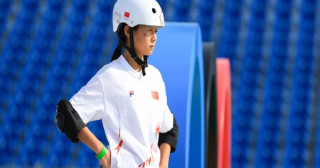 Atlet skateboard China Zheng Haohao menjadi yang termuda di Olimpiade Paris 2024 dengan usia 11 tahun / Olympics.com