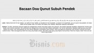 Bacaan Doa Qunut Subuh Pendek Arab, Latin, dan Artinya