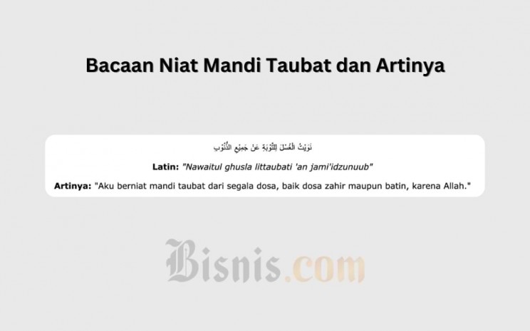 Bacaan doa niat mandi taubat lengkap dengan artinya. - Bisnis.com