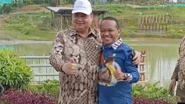 Canda Airlangga ke Bahlil saat di IKN: Kursi Kapolri Aja Diambil!