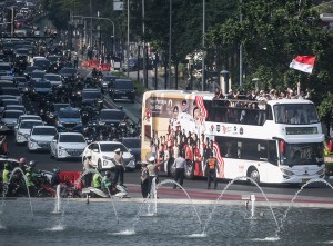 Pawai Atlet Olimpiade di Jakarta