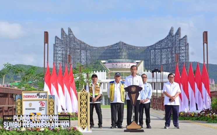 Presiden Joko Widodo (Jokowi) meresmikan Plaza Seremoni Sumbu Kebangsaan di Ibu Kota Nusantara (IKN), Kabupaten Penajam Paser Utara, Provinsi Kalimantan Timur, pada Rabu pagi, 14 Agustus 2024. Foto: BPMI Setpres - Muchlis Jr.