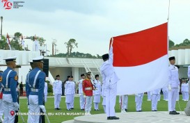 Momen Bersejarah, Sang Merah Putih Berkibar di IKN untuk Pertama Kali