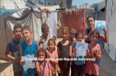 Bikin Haru, Anak-anak Palestina Bikin Video Spesial Ucapan Selamat HUT RI