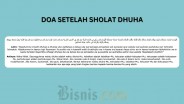 Doa Setelah Sholat Dhuha dan Dzikir Sesuai Anjuran Rasulullah SAW