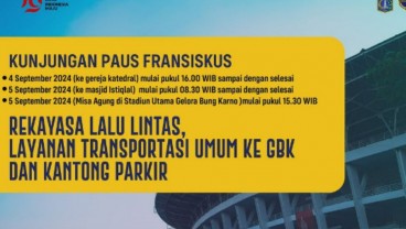 Dishub DKI Rekayasa Lalu Lintas di Katedral dan GBK Saat Kunjungan Paus Fransiskus