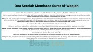 Doa Setelah Membaca Surat Al-Waqiah, Arab dan Latin