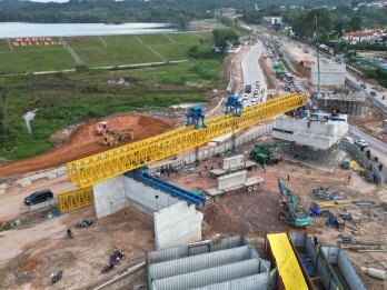 Proyek Flyover Sei Ladi Masuki Tahap Pemasangan Balok Penyangga Utama