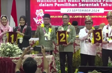 Pilwako Palembang 2024: Fitri-Nandriani No 1, Ratu Dewa-Prima No 2, Yudha Pratomo-Baharudin No 3