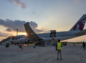 Kedatangan Logistik MotoGP di Bandara Internasional Lombok