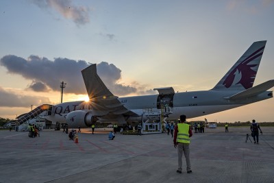 Kedatangan Logistik MotoGP di Bandara Internasional Lombok