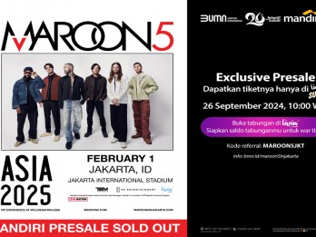 32.055 Tiket Maroon 5 Live in Jakarta Ludes Terjual di Livin' by Mandiri