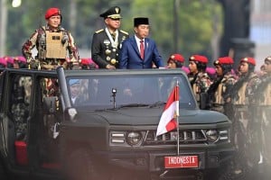 Presiden Joko Widodo Pimpin Upacara Hari Ulang Tahun (HUT) ke-79 Tentara Nasional Indonesia