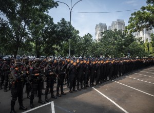 Pengamanan Debat Perdana Pilkada DKI Jakarta