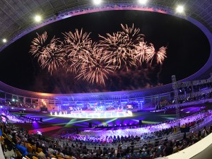 Pembukaan Peparnas XVII Solo 2024 di Stadion Manahan, Solo, Jawa Tengah.