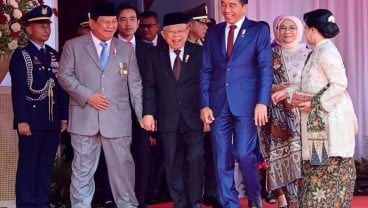 Momen Prabowo Ngakak Bareng Ma’ruf Amin saat HUT TNI ke-79, Gibran Kemana?