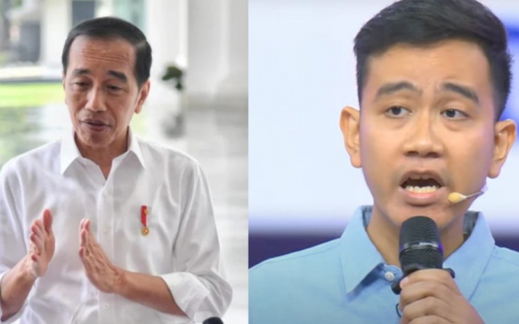 Potret Presiden Joko Widodo dan anaknya, Wakil Presiden terpilih Gibran Rakabuming Raka.  -  BPMI Setpres/KPU