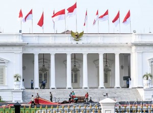 Persiapan Pisah Sambut Presiden di Istana Merdeka