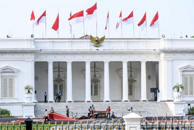 Persiapan Pisah Sambut Presiden di Istana Merdeka