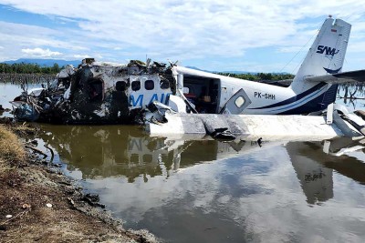 Pesawat Perintis Milik SAM Air Jatuh di Sekitar Bandara Panua Gorontalo