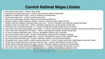 Pengertian Majas Litotes dan Contoh Kalimatnya