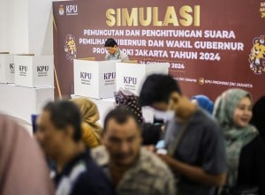 Simulasi Pemungutan Suara Pilkada DKI Jakarta 2024