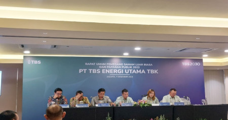 Paparan publik PT TBS Energi Utama Tbk. (TOBA) di Jakarta, Kamis (7/12/2023). Bisnis Indonesia/ Annisa Kuarniasari Saumi