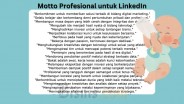 43 Contoh Motto Profesional LinkedIn untuk Personal Branding