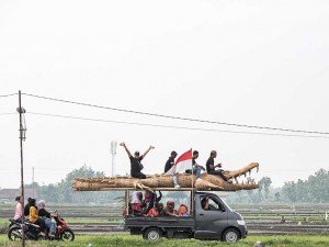 Kirab Festival Jerami Purba di Sangiran Jawa Tengah