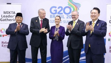 Prabowo Bertemu Para Pemimpin MIKTA di KTT G20 Brasil