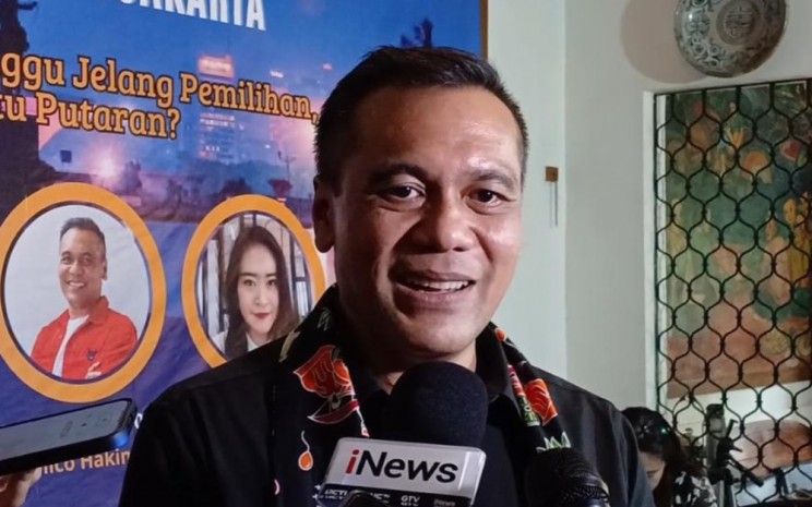 Juru Bicara Tim Pemenangan Pramono Anung-Rano Karno, Chico Hakim, kala ditemui di Cikini, Jakarta Pusat, Rabu (20/11/2024)  -  BISNIS / Jessica Gabriela Soehandoko