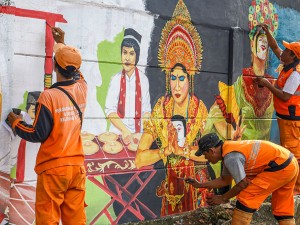 Pembuatan mural bertemakan budaya Indonesia bertujuan untuk memperindah wajah kota sekaligus sebagai upaya melestarikan budaya bangsa.