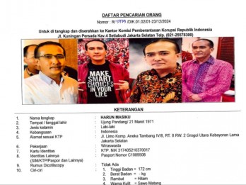 KPK Terbitkan Lagi Status DPO Harun Masiku Lengkap dengan Foto Terbaru