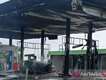 SPBU di Sukoharjo Terbakar setelah L300 Meledak saat Isi BBM