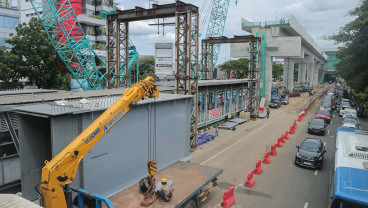 Progres Pembangunan LRT Jakarta Fase 1B Velodrome - Manggarai