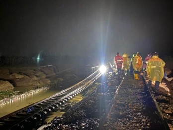Jalur Kereta Api di Grobogan Kembali Terdampak Luapan Air