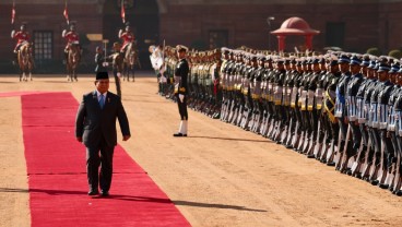 Momen Prabowo Tiba di Istana Kepresidenan India, Diiringi 21 Tembakan Meriam