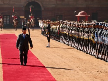 Momen Prabowo Tiba di Istana Kepresidenan India, Diiringi 21 Tembakan Meriam