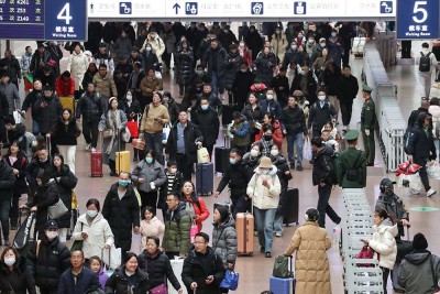 Suasana Puncak Arus Mudik Liburan Imlek di China